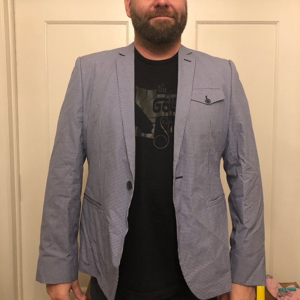 Ben Sherman blue gingham blazer